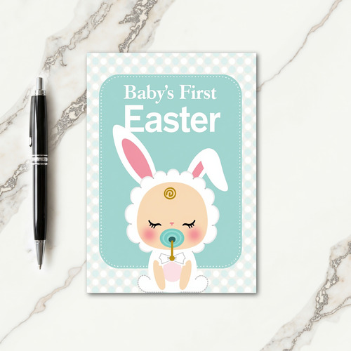 Blue Polka Dot Baby Card