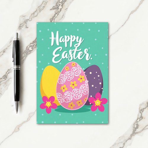 Blue Polka Dot Easter Card