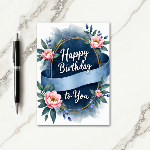Blue Ribbon Birthday Card