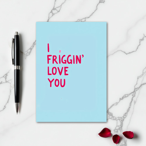 Blue Romantic Love You Card