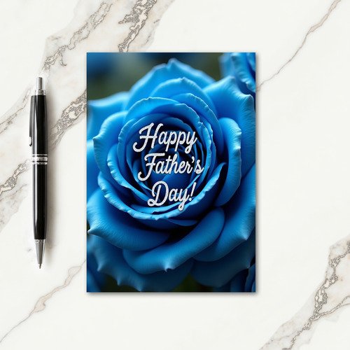 Blue Rose Sweet Fathers Day Card