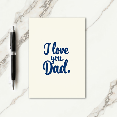 Blue Script Fathers Day Card