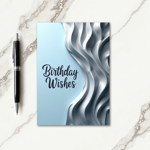 Blue Shimmer Birthday Card