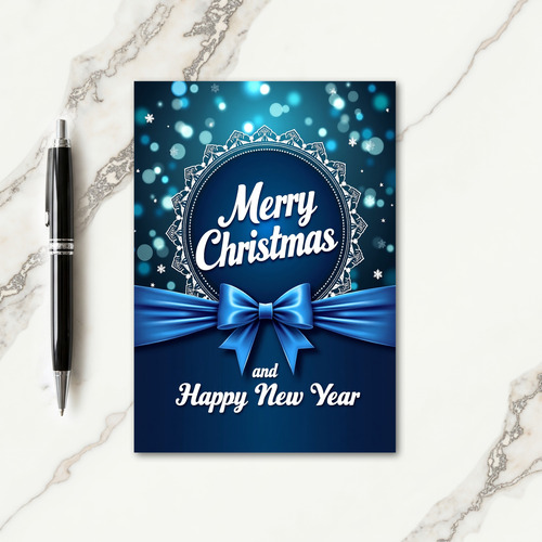 Blue Snowflake Christmas Card