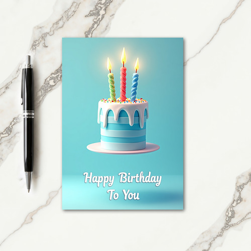 Blue Sprinkles Birthday Card