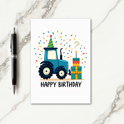 Blue Truck Birthday Card