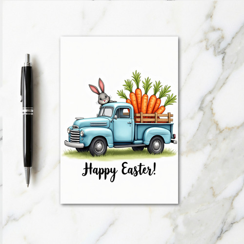 Blue Truck Easter Harvest Card
