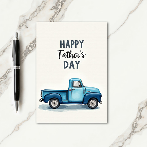 Blue Truck Happy Fathers Day Card