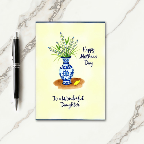 Blue Vase Mothers Day Card