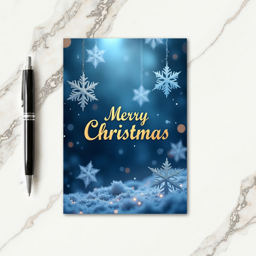 Blue Winter Christmas Card