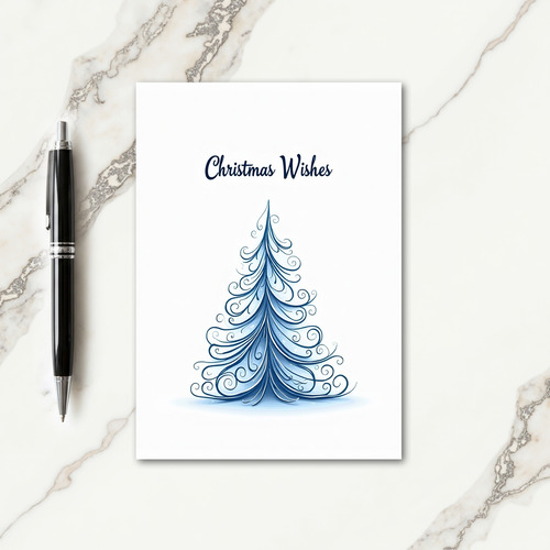 Blue Winter Tree Card thumbnail