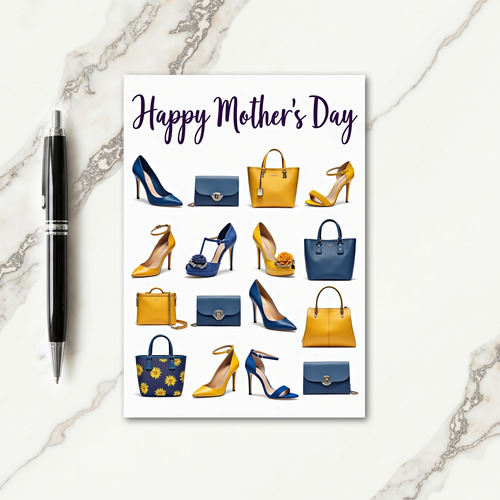 Blue Yellow Mothers Day Style Card