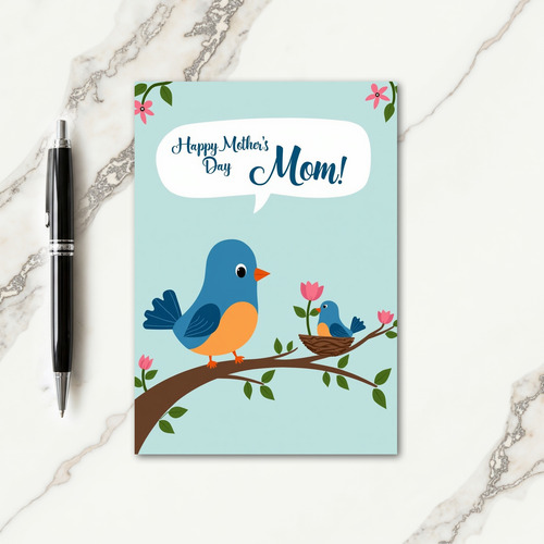 Bluebird Mothers Day Message Card