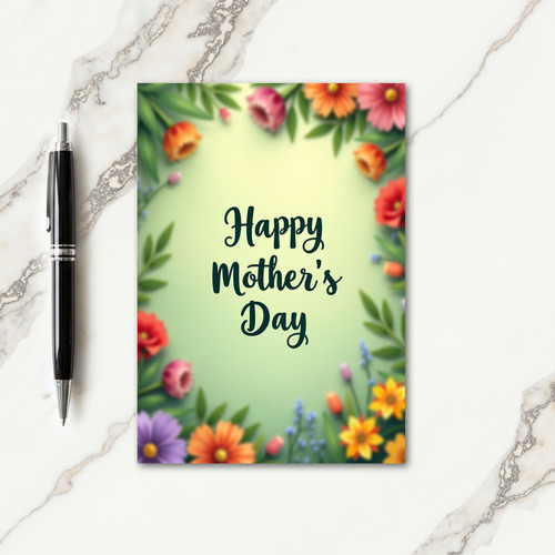 Blurred Blossoms Mothers Day Card