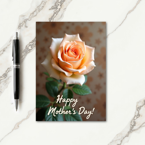 Blurred Floral Peach Rose Card