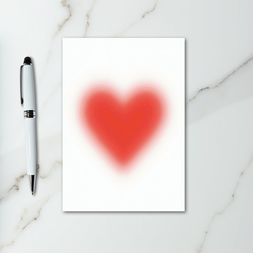 Blurred Red Heart Love Card