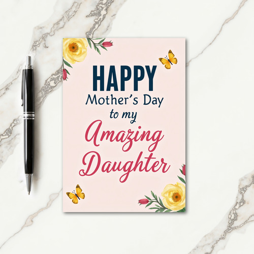 Blush Amazing Daughter Card