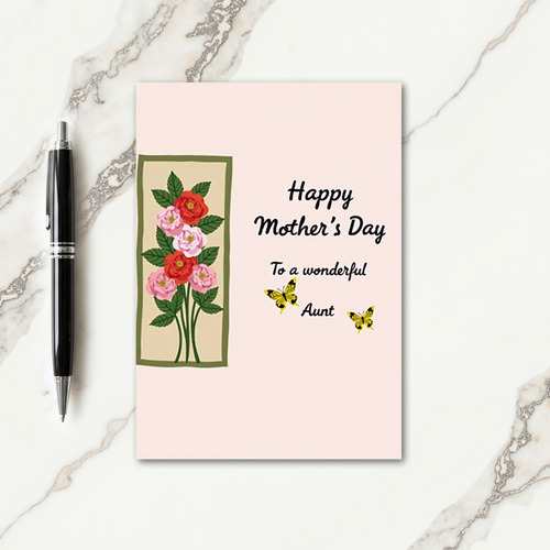 Blush Aunt Mothers Day Card