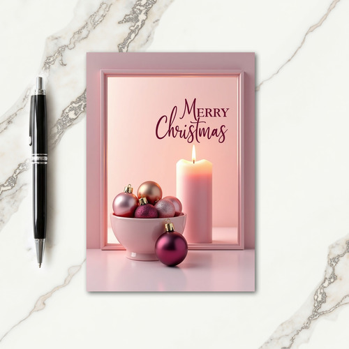 Blush Bauble Christmas Card thumbnail