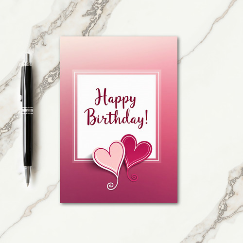 Blush Berry Gradient Birthday Card