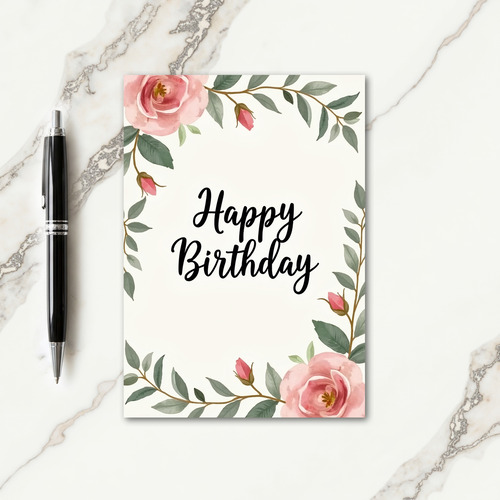 Blush Birthday Floral Card