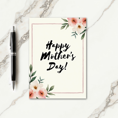 Blush Border Mothers Day Card