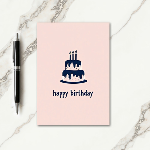 Blush Cake Birthday Card