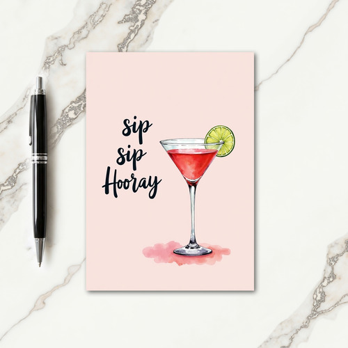 Blush Drink Birthday Card