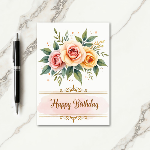 Blush Floral Birthday Card