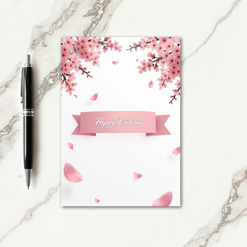Blush Floral Birthday Wish Card
