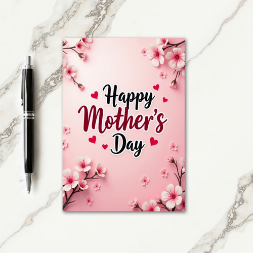 Blush Floral Happy Mothers Day Card