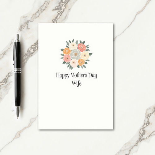 Blush Floral Wifes Day Card