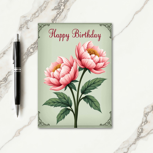 Blush Flower Birthday Card