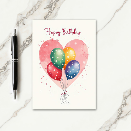 Blush Heart Birthday Card