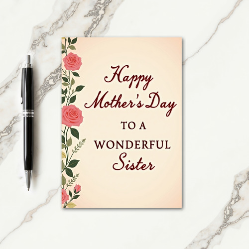 Blush Mothers Day Floral Card