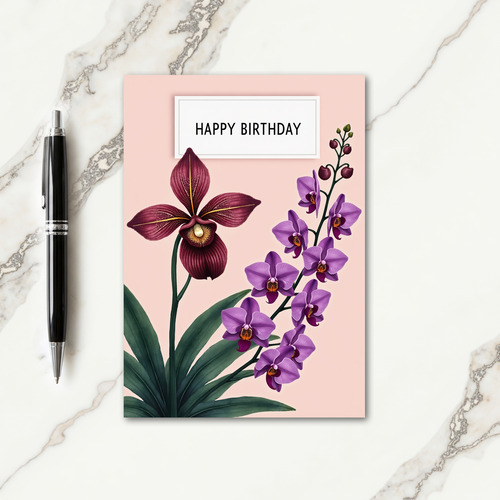 Blush Orchid Birthday Card