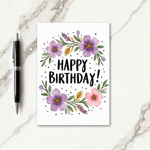 Blush Petal Birthday Card