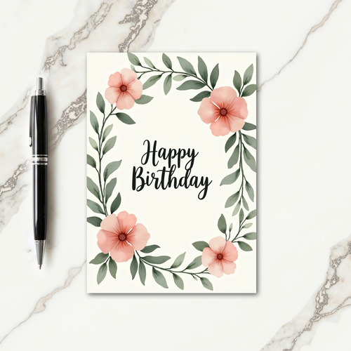 Blush Pink Blossom Birthday Card