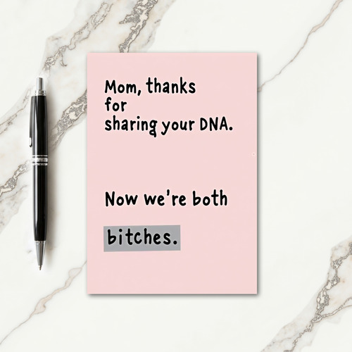 Blush Pink Funny Mothers Day Card