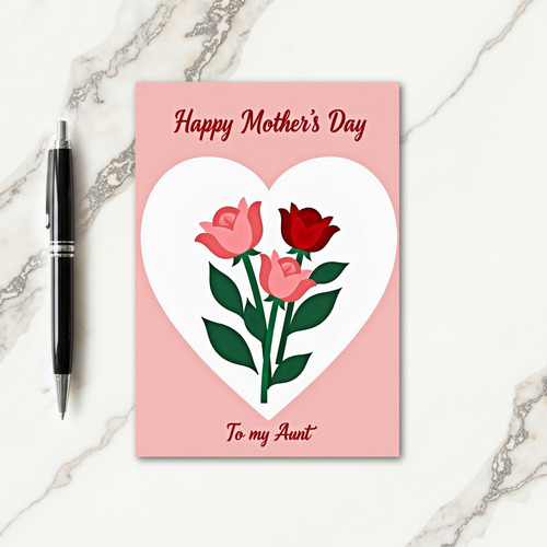 Blush Pink Heart Mothers Card