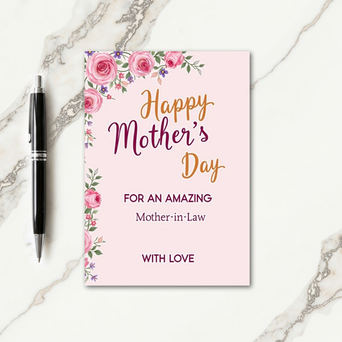 Blush Pink Mother In Law Card