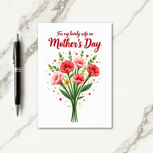Blush Pink Mothers Day Bouquet Card