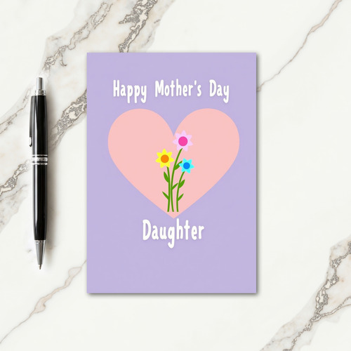 Blush Pink Mothers Day Heart Card