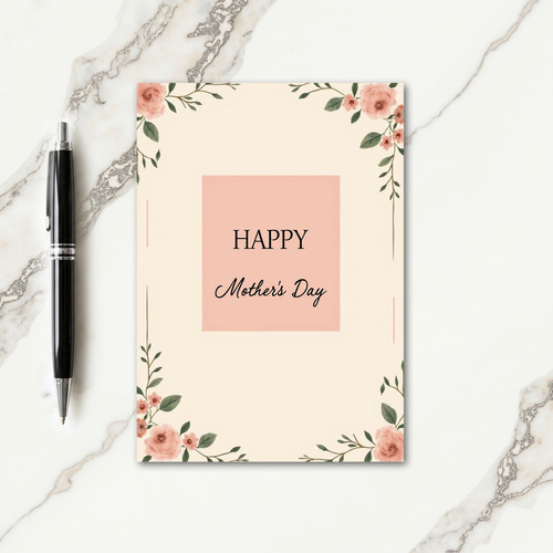 Blush Pink Mothers Day Message Card
