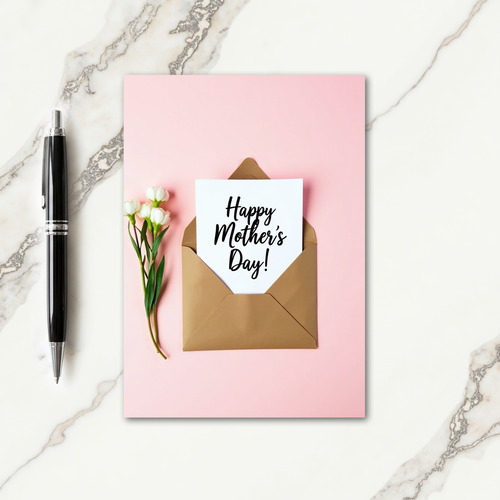 Blush Pink Mothers Day Paper Card