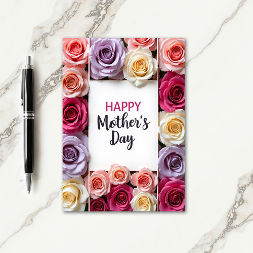 Blush Pink Mothers Day Rose Card