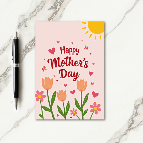 Blush Pink Mothers Day Sun Card