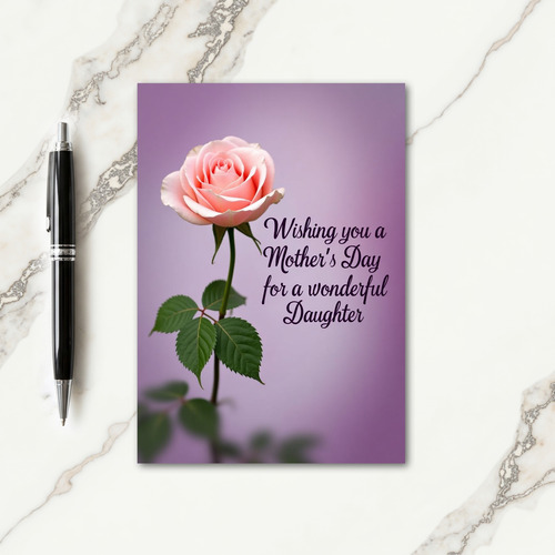 Blush Pink Rose Mothers Day Card