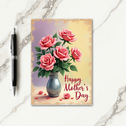 Blush Rose Mothers Day Art Card