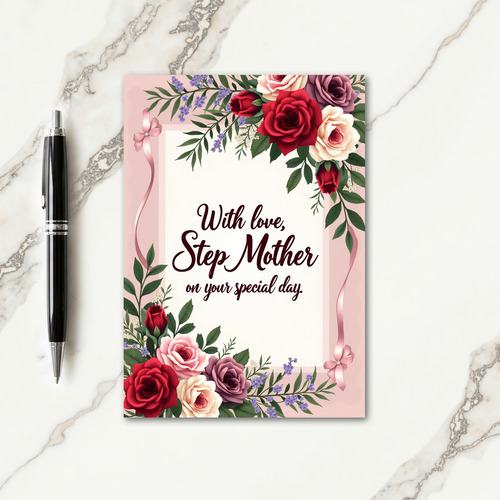 Blush Rose Mothers Day Note Card